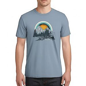 Life is Good Blue Retro Fishing Short Sleeve T-Shirt Size XL